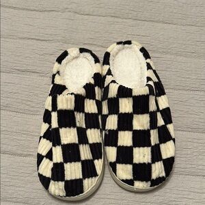Checkered Black and White Slippers